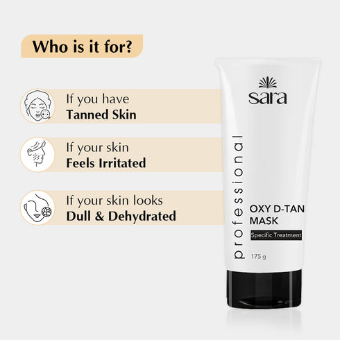 Sara Oxy D-Tan Mask  For Even Skin Tone & Glow Booster | Super Soft Face Mask For All Skin Types | For Women & Men | 175g